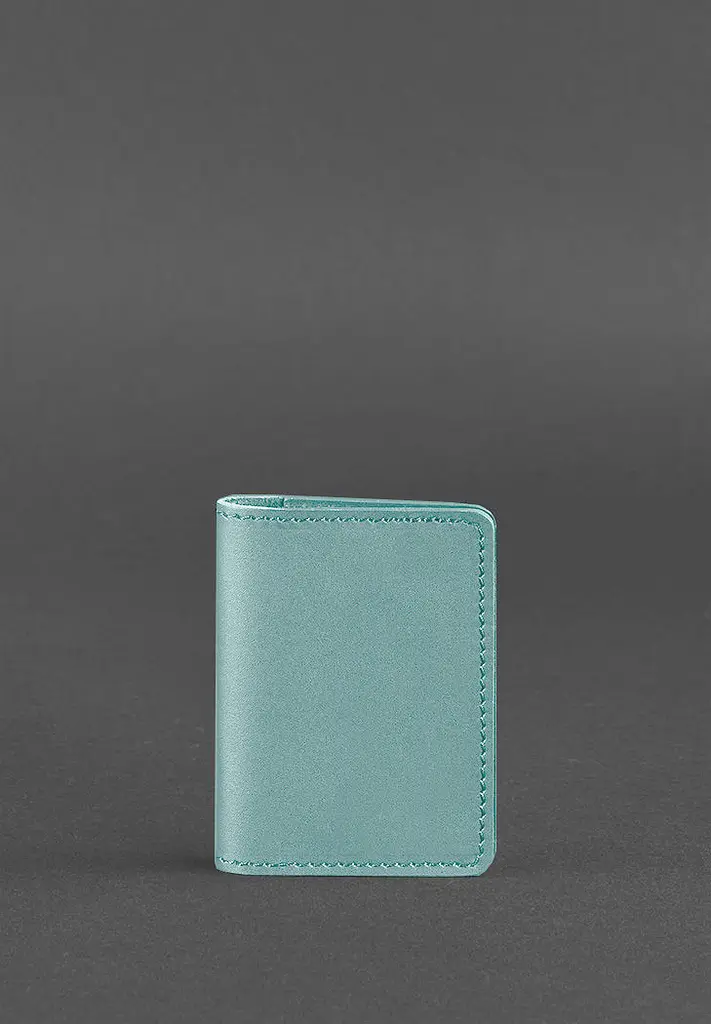Женский кожаный кард-кейс (визитница) 6.0 бирюзовый - фото 2