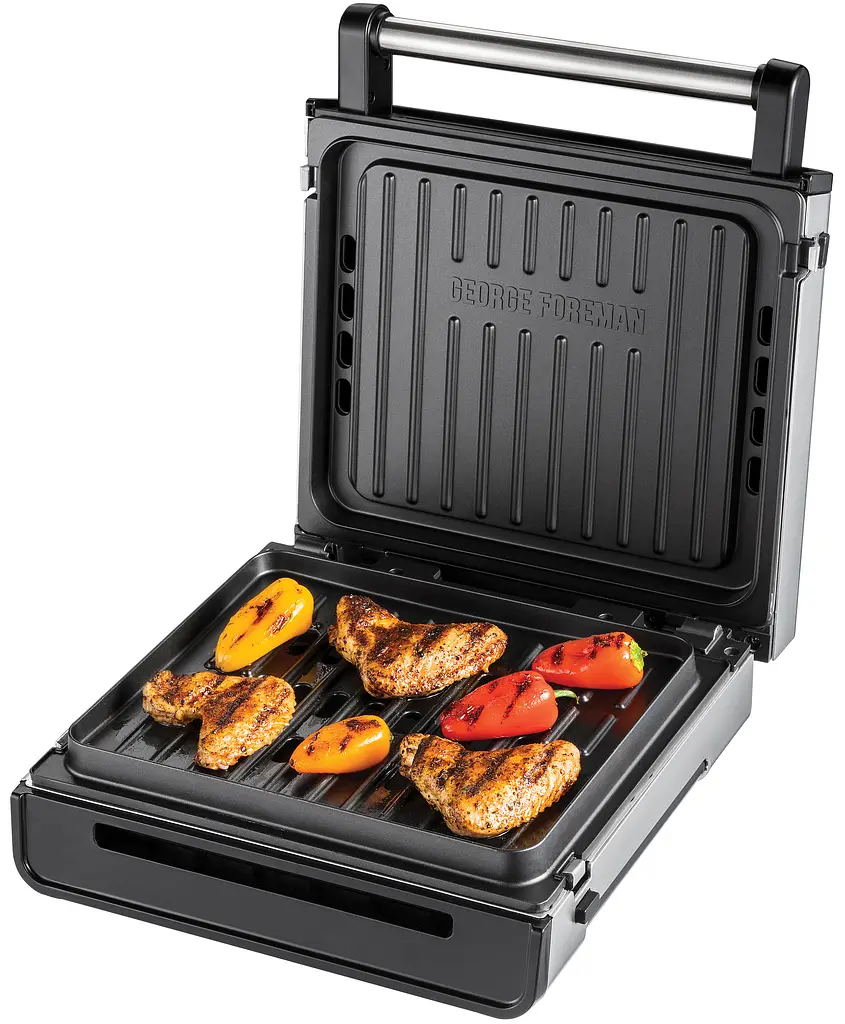 Гриль George Foreman 28000-56 Smokeless Grill 1575 Вт антипригарное покрытие белый/сталь (28000-56) - фото 3