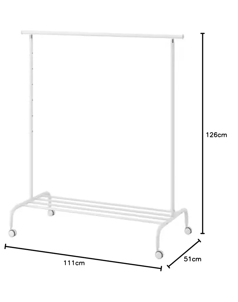 Вішак для одягу IKEA Білий 111×51×126–175 см - фото 2
