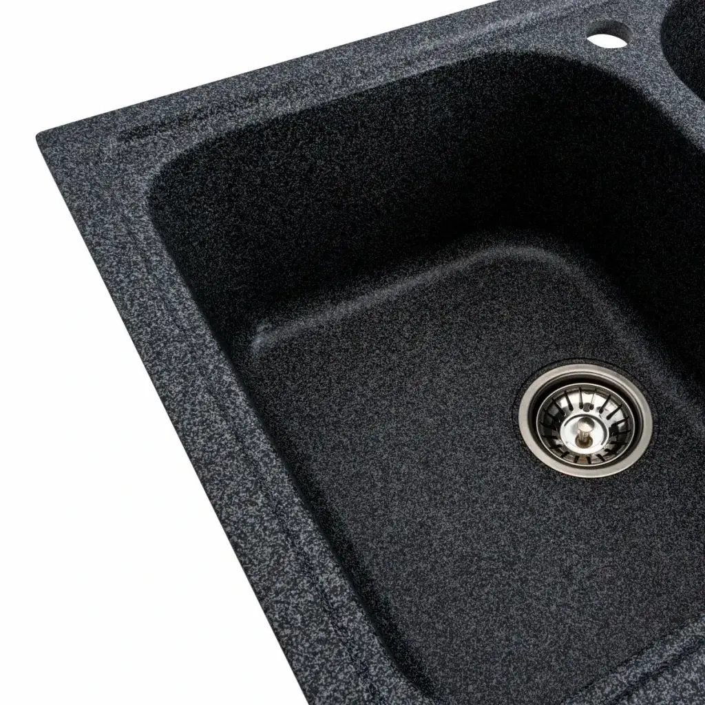 Кухонная мойка Platinum 7950 Equatoria гранитная глянцевая с креплением 79x50 см графитовая (000035784) - фото 4