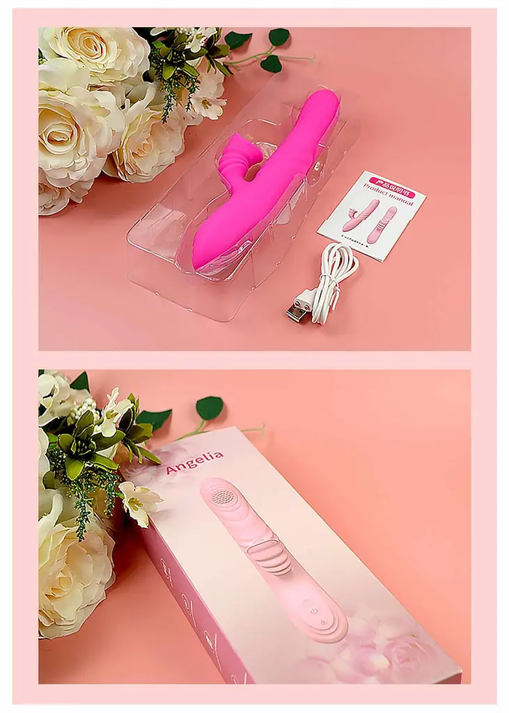 Вібратор Angelia USB 3 functions of thrusting / 20 vibrations Pink Boss Series 26-00142 98776 - фото 10