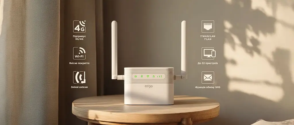Wi-Fi роутер ERGO R023 3G/4G LTE с аккумулятором 4000 мАч и антенными разъемами - фото 5