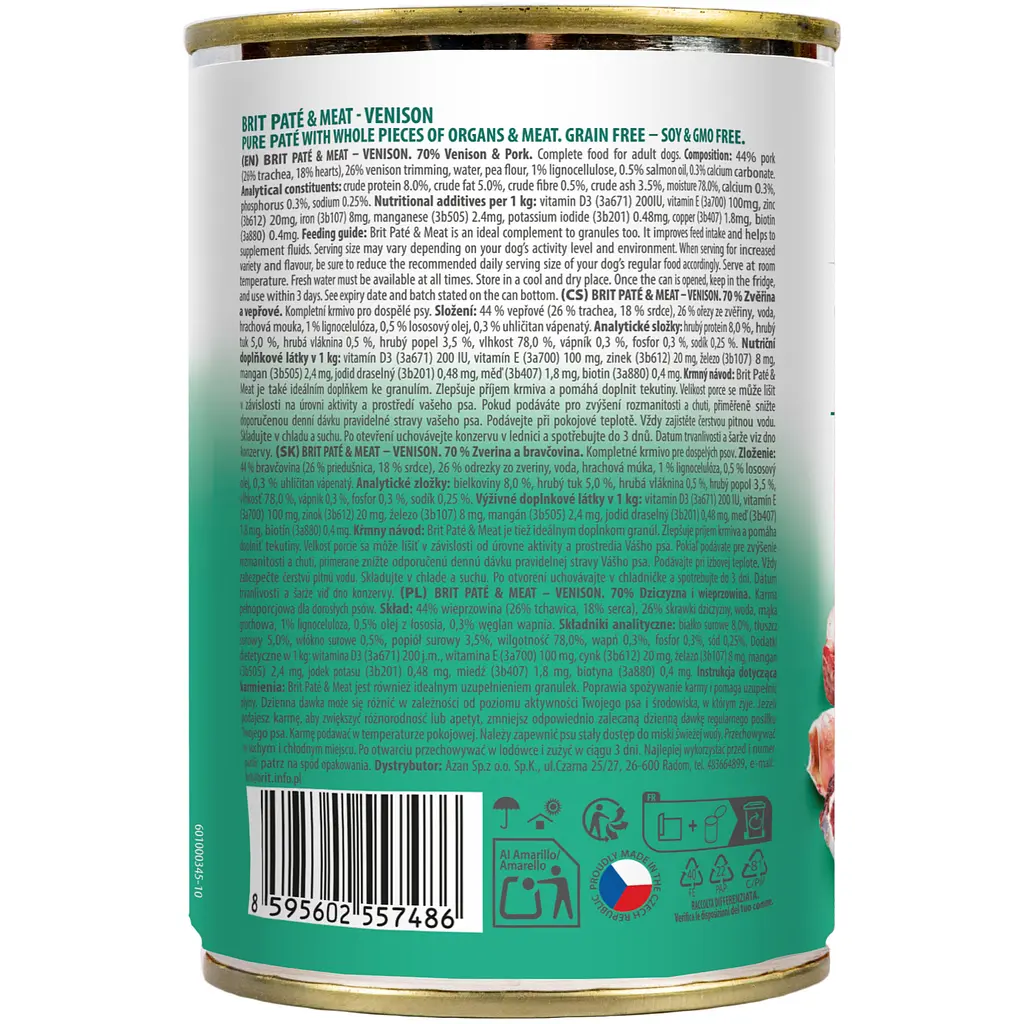 Вологий корм для собак Brit Pate & Meat Venison з олениною 400 г - фото 3