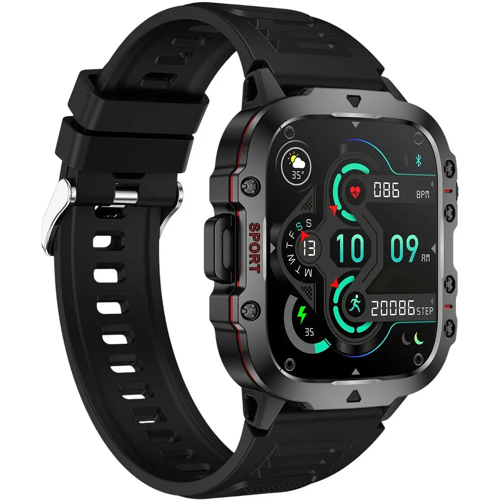 Смарт-годинник Lige Smart Expert Nano Rubber 2 ремінці чорний (3204) - фото 2