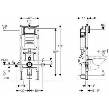 Інсталяція для унітазу (вузька) Geberit Duofix Sigma 111.350.00.5 - фото 2