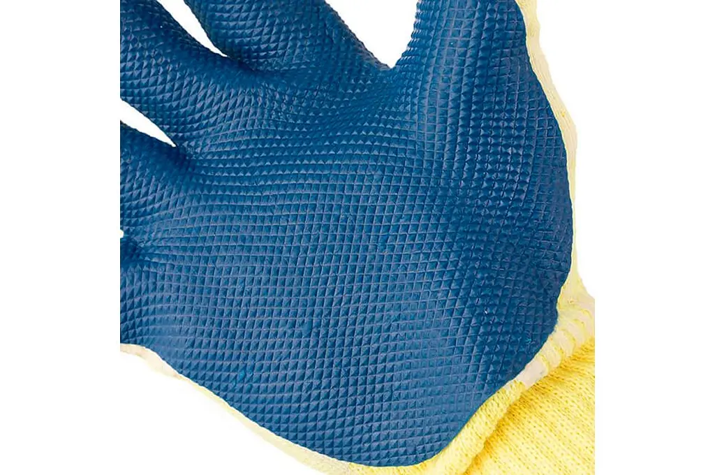 Рукавички робочі захисні Intertool скляра латексна 10" синя (в упаковці 6 шт.) - фото 2