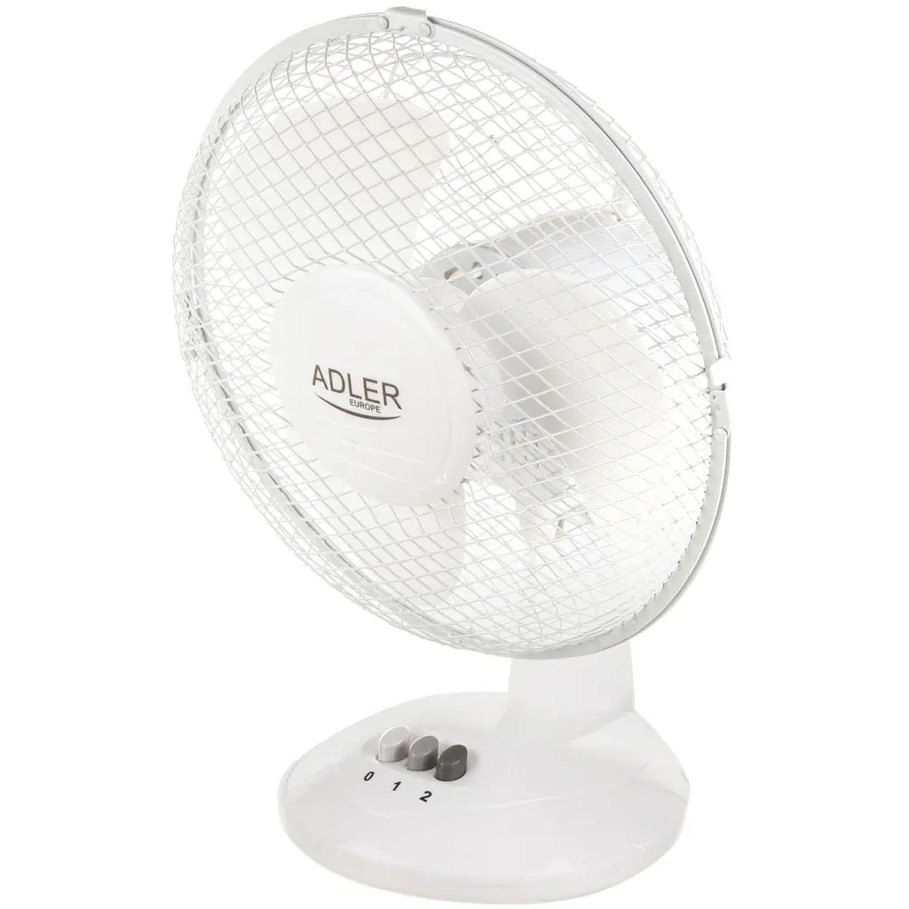 Вентилятор AdlerAD 7302 white настільний/ 45Вт/ D=23см/ автоповорот/ білий (AD7302)