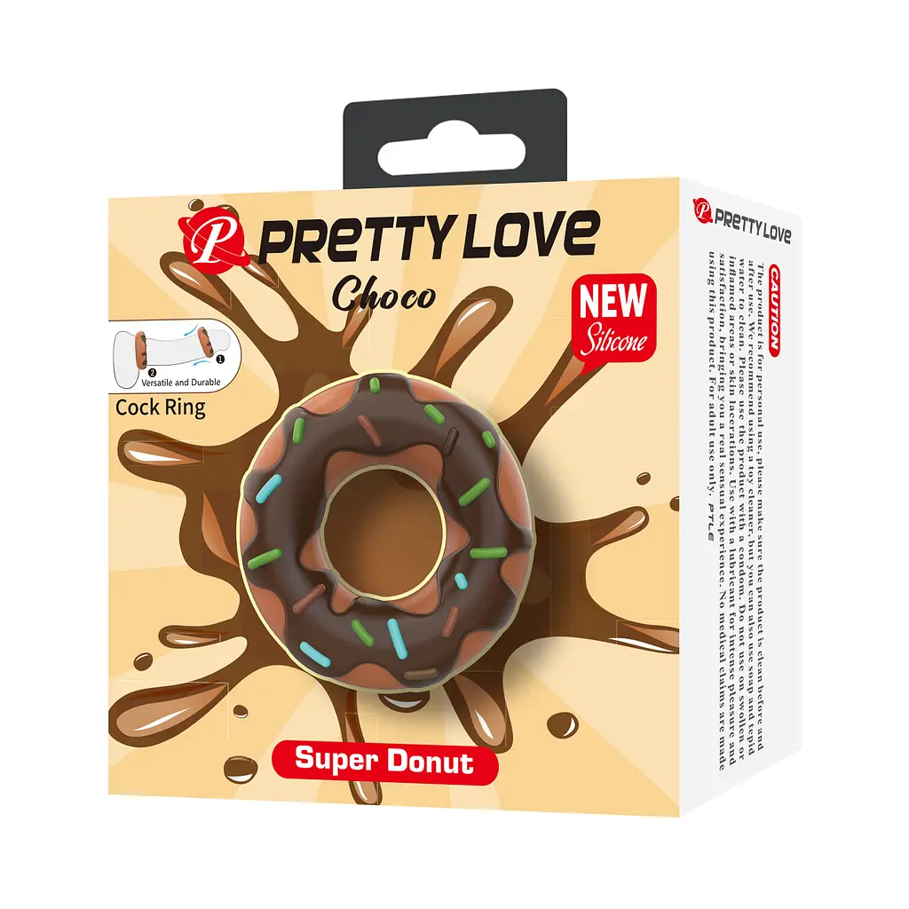 Ерекційне кільце Pretty Love Choco Super Donut різнобарвне - фото 7