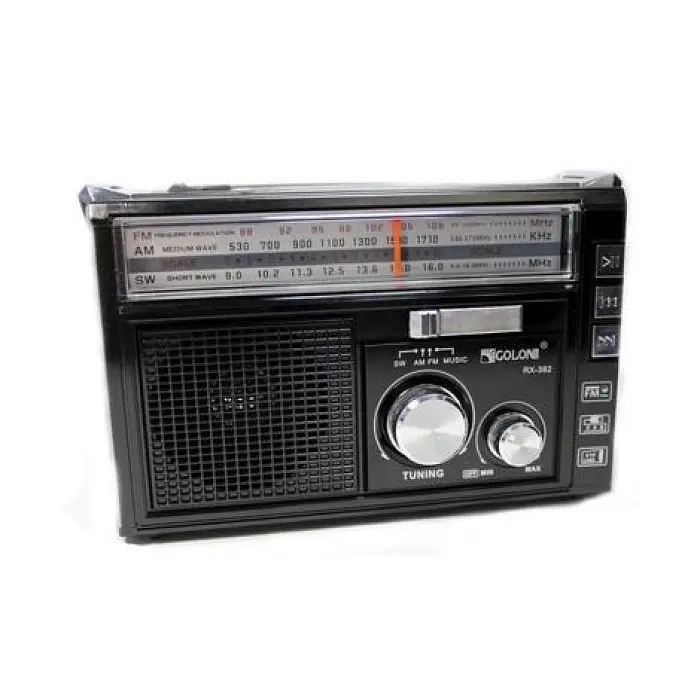 Радіоприймач на акумуляторі колонка з радіо на батарейках FM USB MicroSD та ліхтариком Golon RX-382 - фото 2