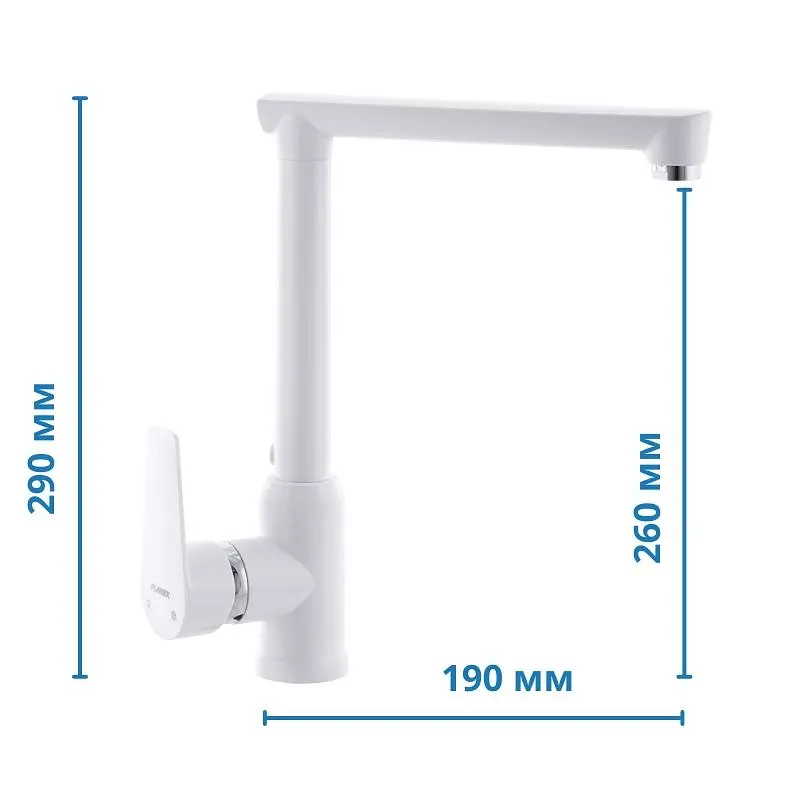 Змішувач для кухні Plamix Mario-017 white PM0557, Білий - фото 2