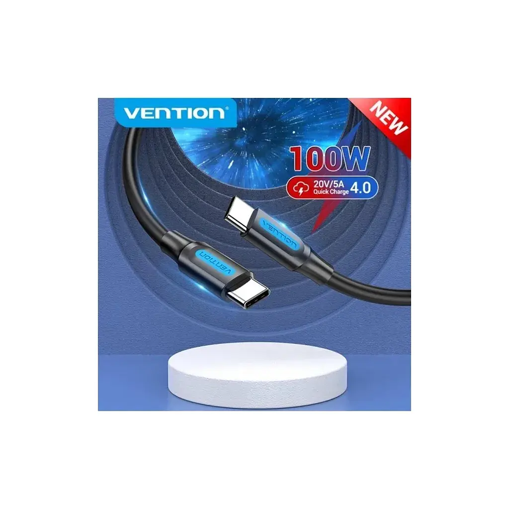 Дата кабель USB-C to USB-C 1.5m 5A black Vention (COTBG) - фото 3
