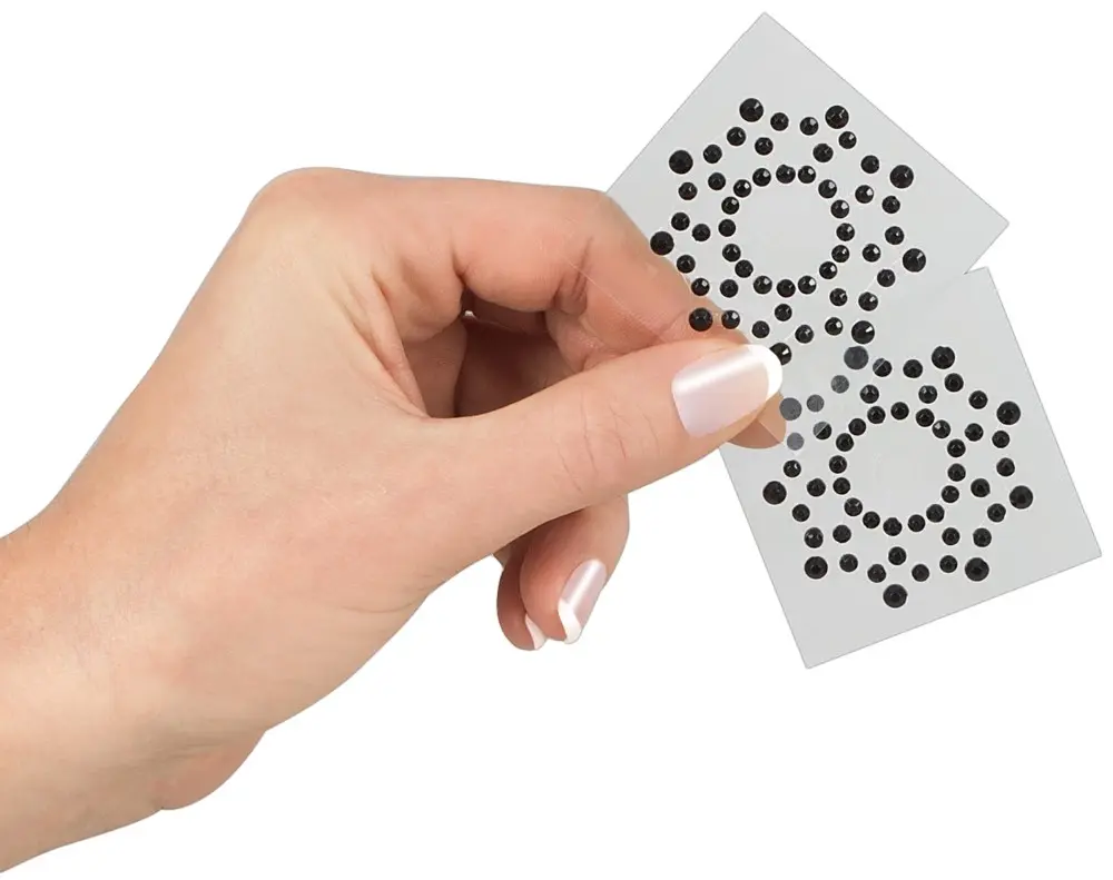 Прикраса для сосків Cottelli Collection Nipple Stickers Star, 2 шт (чорний) - фото 4