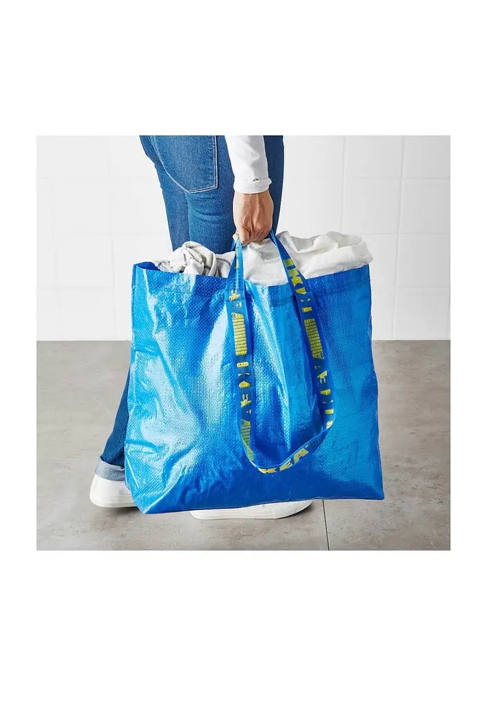 Сумка-шопер для покупок IKEA багаторазова синя, 36 л, 45×18×45 см - фото 3
