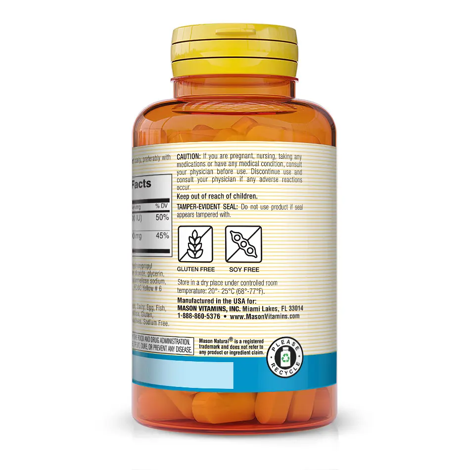Витамины и минералы Mason Natural Calcium 600 mg mg Plus Vitamin D3, 100 таблеток - фото 3