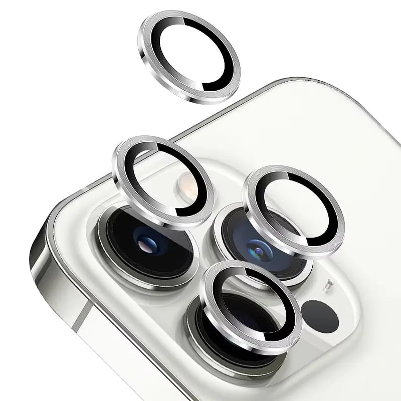 Захисне скло Metal Classic на камеру (у упак.) для Apple iPhone 14 Pro (6.1) / 14 Pro Max (6.7) Срібний / Silver - фото 8