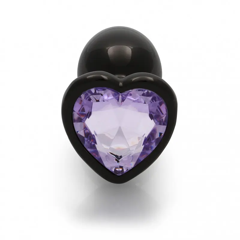 Металева анальна пробка Heart Gem, розмір M колір: чорний/фіолетовий Ouch! (Нідерланди) Ouch! OU493415 103123 - фото 4