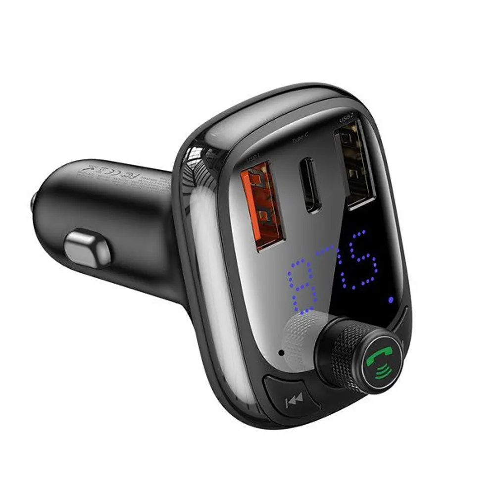 FM-трансмітер Baseus T Shaped S-13 Car Bluetooth MP3 Player (PPS Fast Charger Edition) Чорний - фото 4