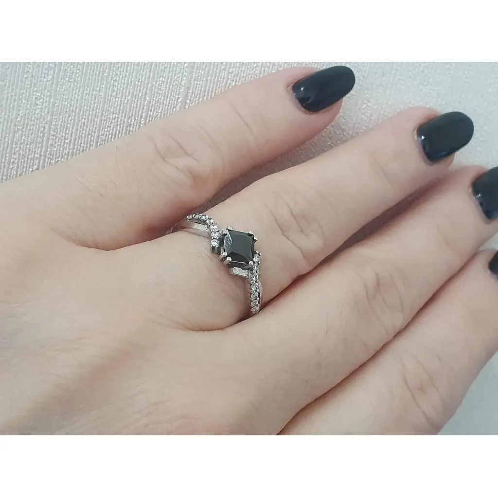 Срібне кільце Агні КАСІОПЕЯ з фіанітом. 1420/1Р-CZ 17,5 - фото 2