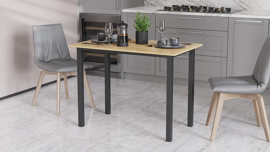 Стіл універсальний Knap Ferrum-decor 750x1400x600 Чорний метал ДСП Дуб Артізан 16 мм (FRD-106359) - фото 1