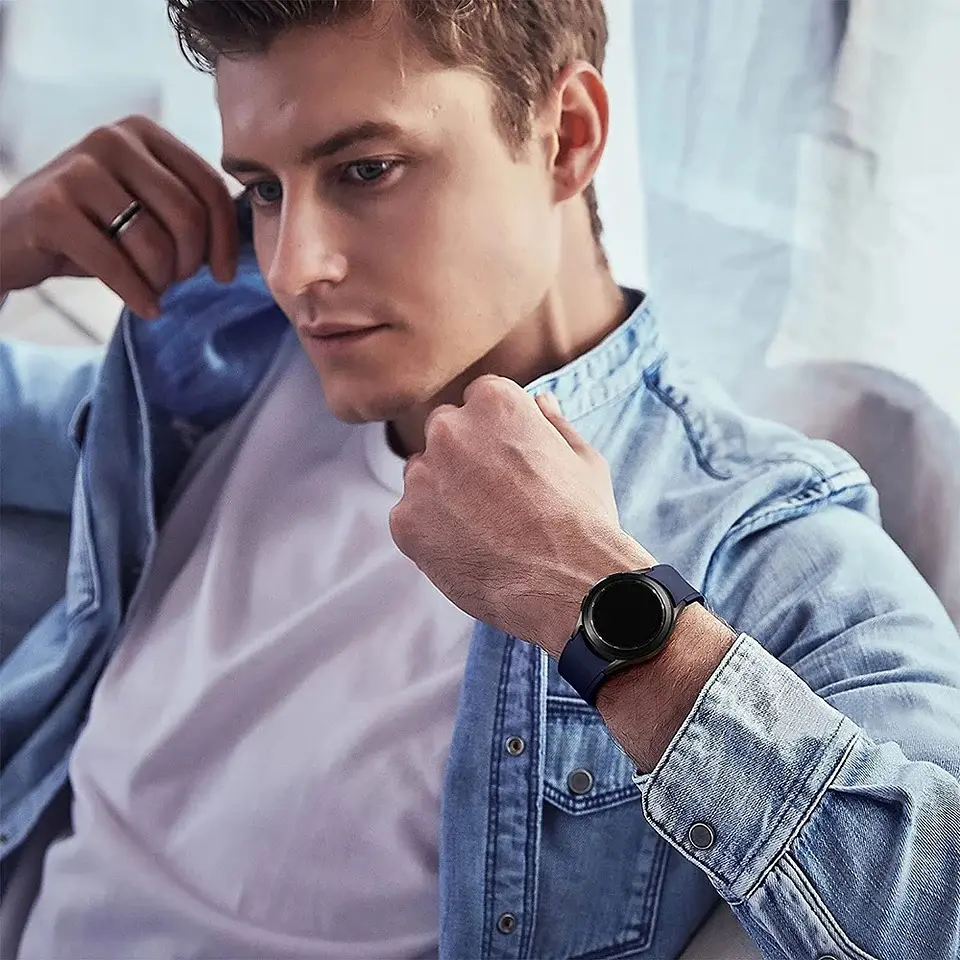 Ремінець силіконовий для смарт-годинника BeWatch Four Samsung Galaxy Watch 4/5/Pro Темно-синій (0133303) - фото 5