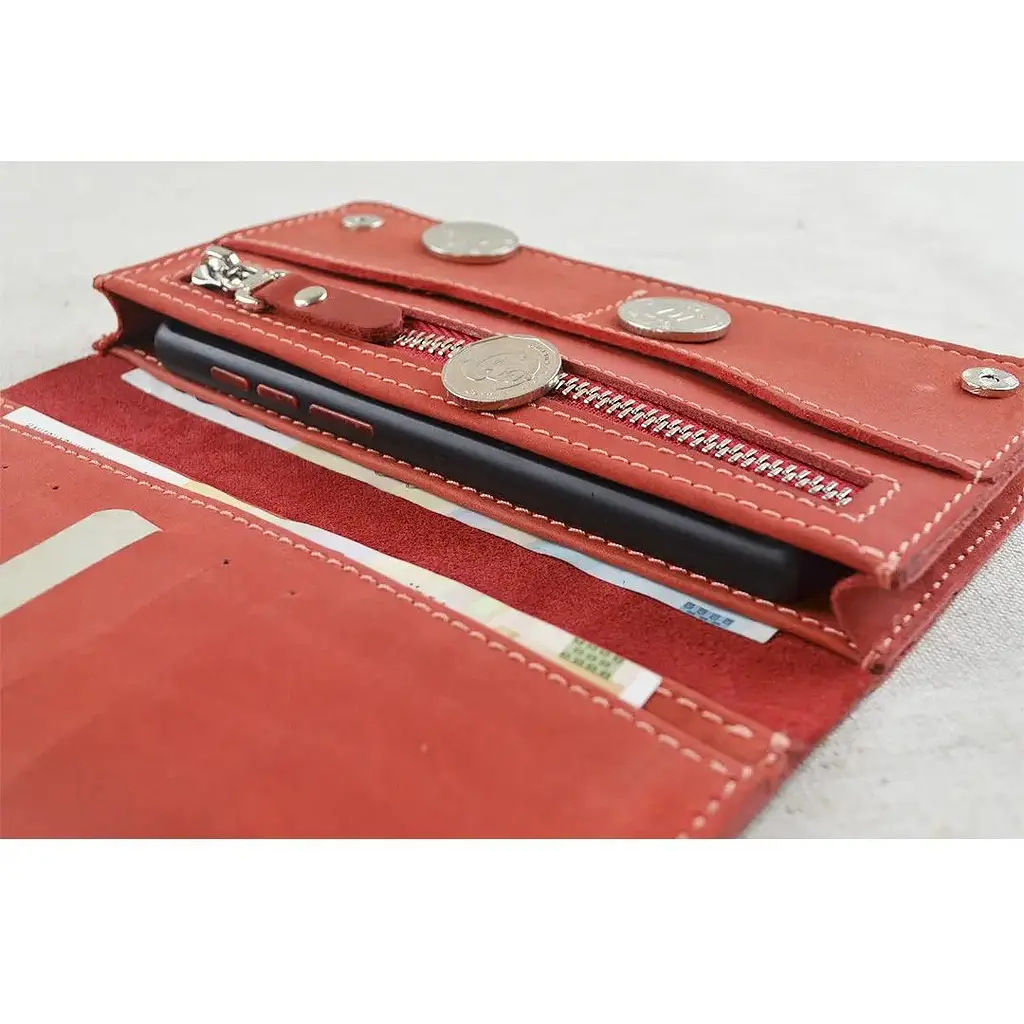Жіночий гаманець клатч GS шкіряний червоний - фото 3