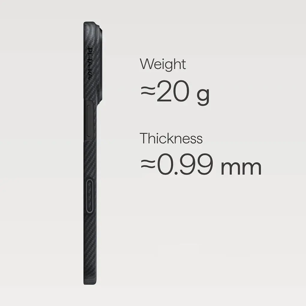 Чехол Pitaka Ultra-Slim Case Twill 600D для Apple iPhone 17 Pro Max Black/Grey (KI1701BPM) [146980] - фото 4