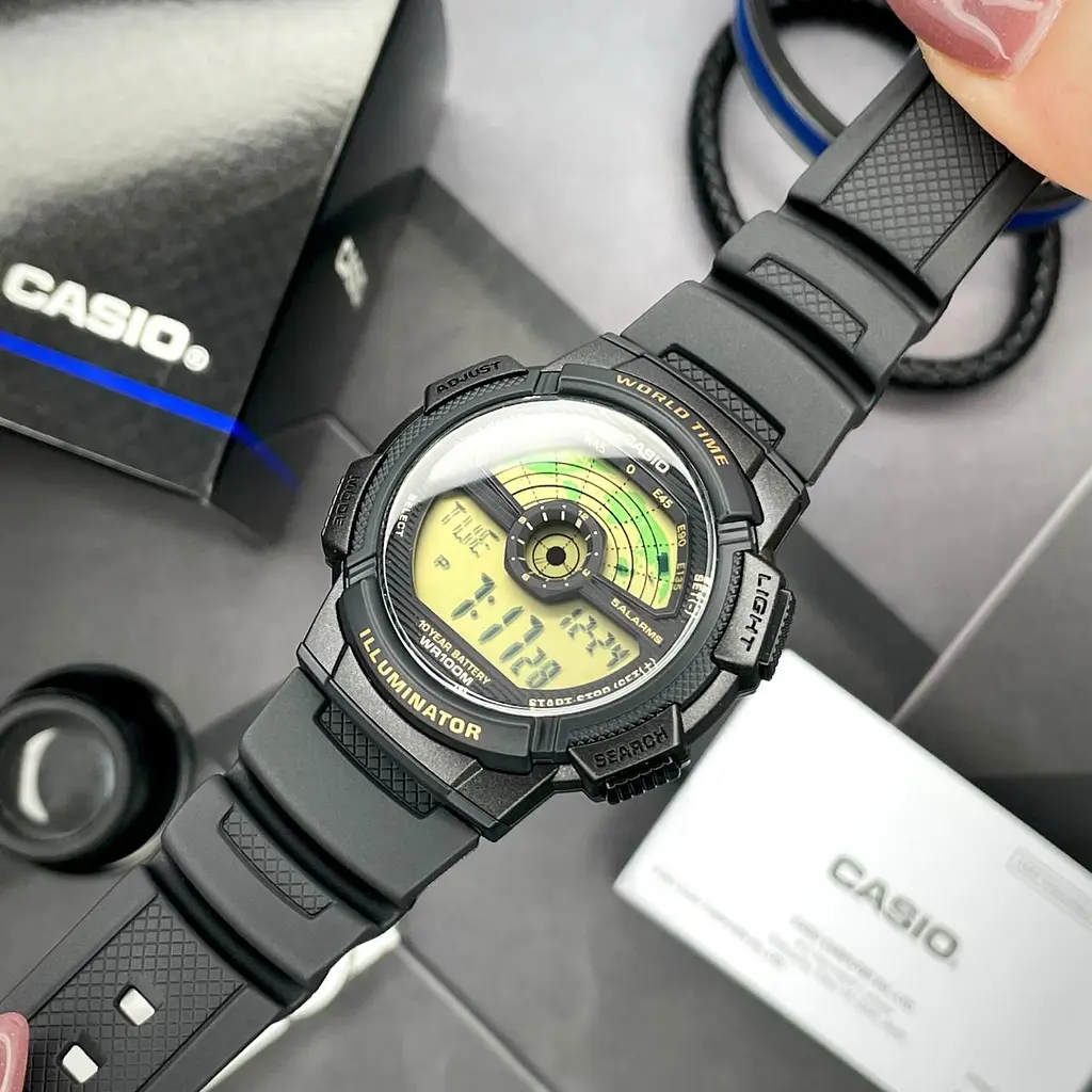 Чоловічий годинник Casio AE-1100W-1B Чорний ( AT1141-0284 ) - фото 3