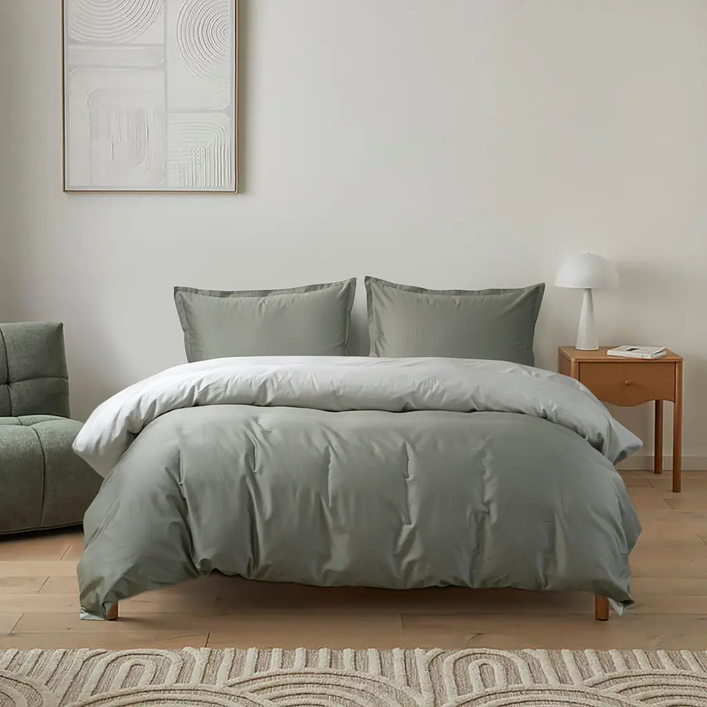 Постельное белье сатин premium 300ТС Lotus Home - Florida оливковый евро - фото 2