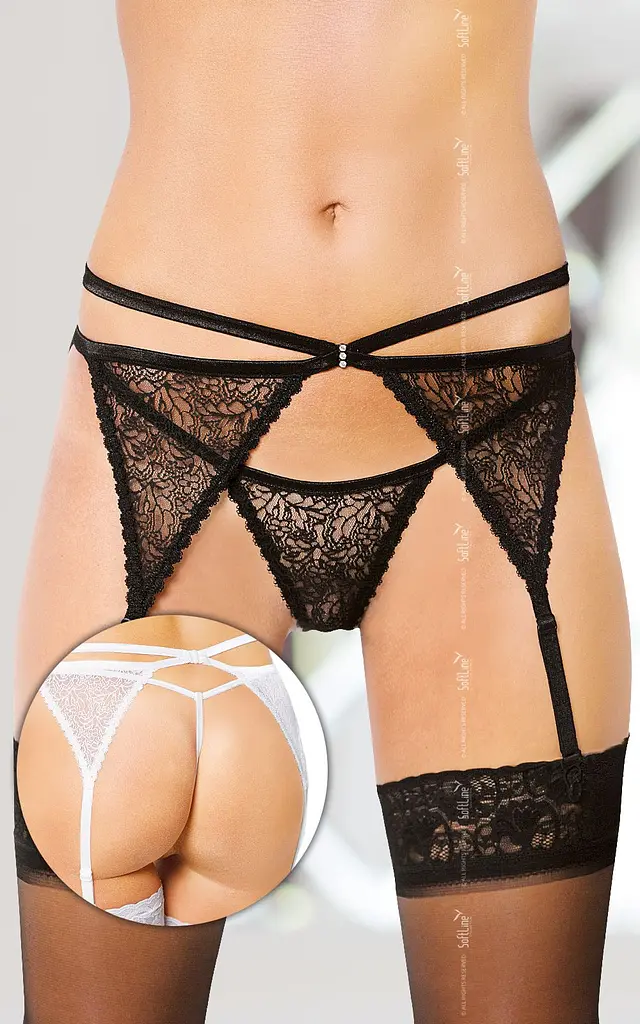 Пояс для панчох S/M (білий) Softline Garterbelt - фото 2