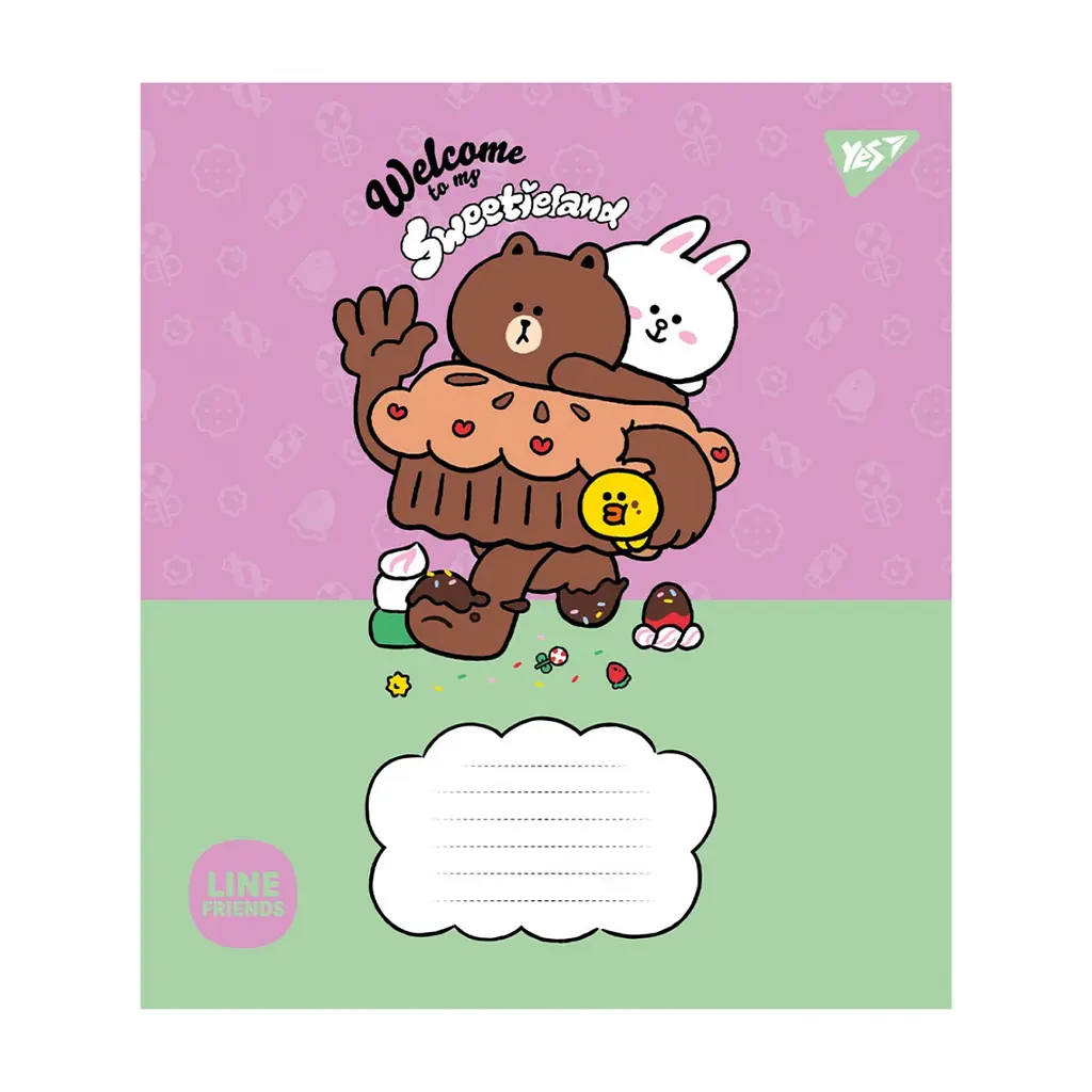 Зошит Yes Line Friends. Sweetieland 12 аркушів лінія (766949), в асортименті - фото 5