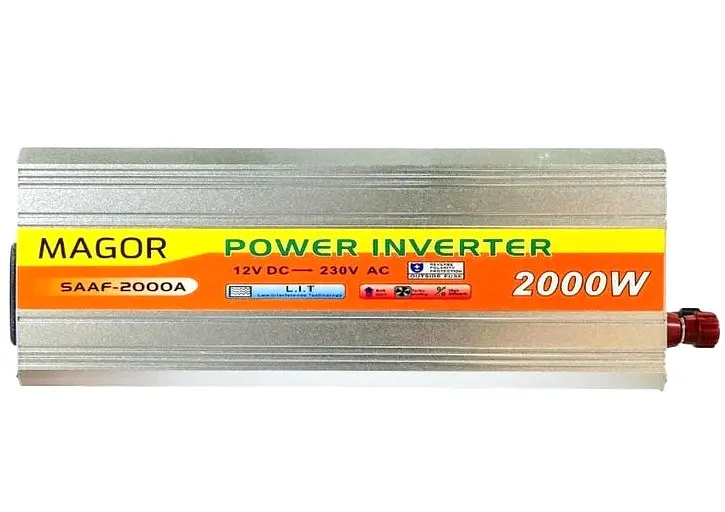 Автоінвертор 12 V-220 V 2000 W перетворювач напруги 12 V-220 V 2000 Вт Power Inverter Magor - фото 11
