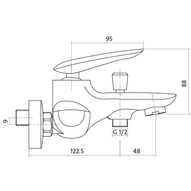 Смеситель для ванны и душа Cersanit Mayo S951-013 однорычажный Хром 30412 - фото 2
