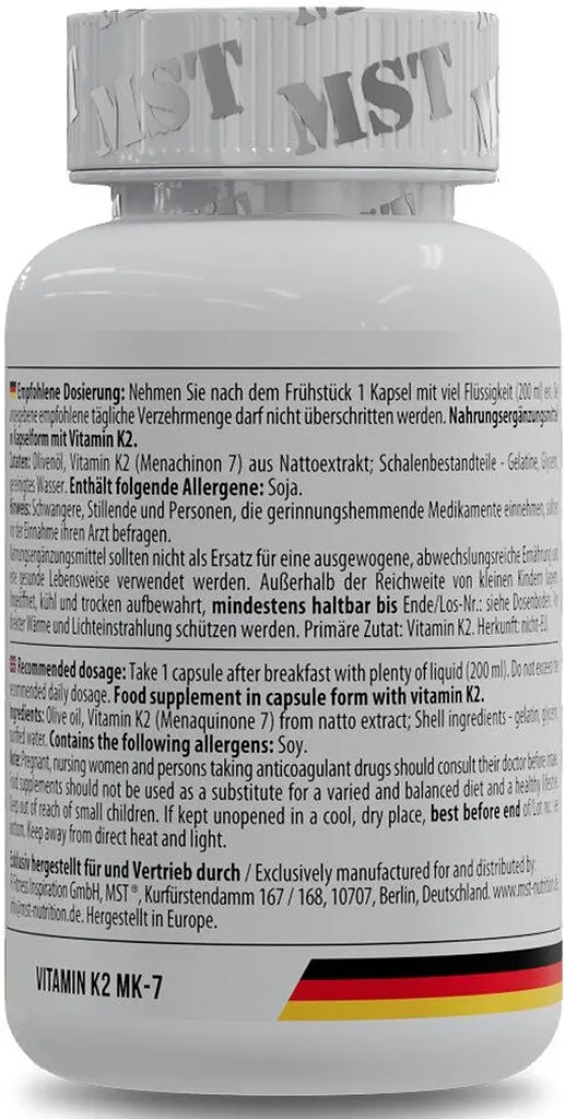 Витамины и минералы MST Vitamin K2 MK7, 100 капсул - фото 2