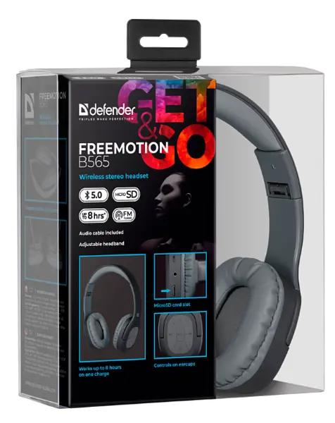 Гарнитура Defender FreeMotion B565 Bluetooth Gray (63565) - фото 9