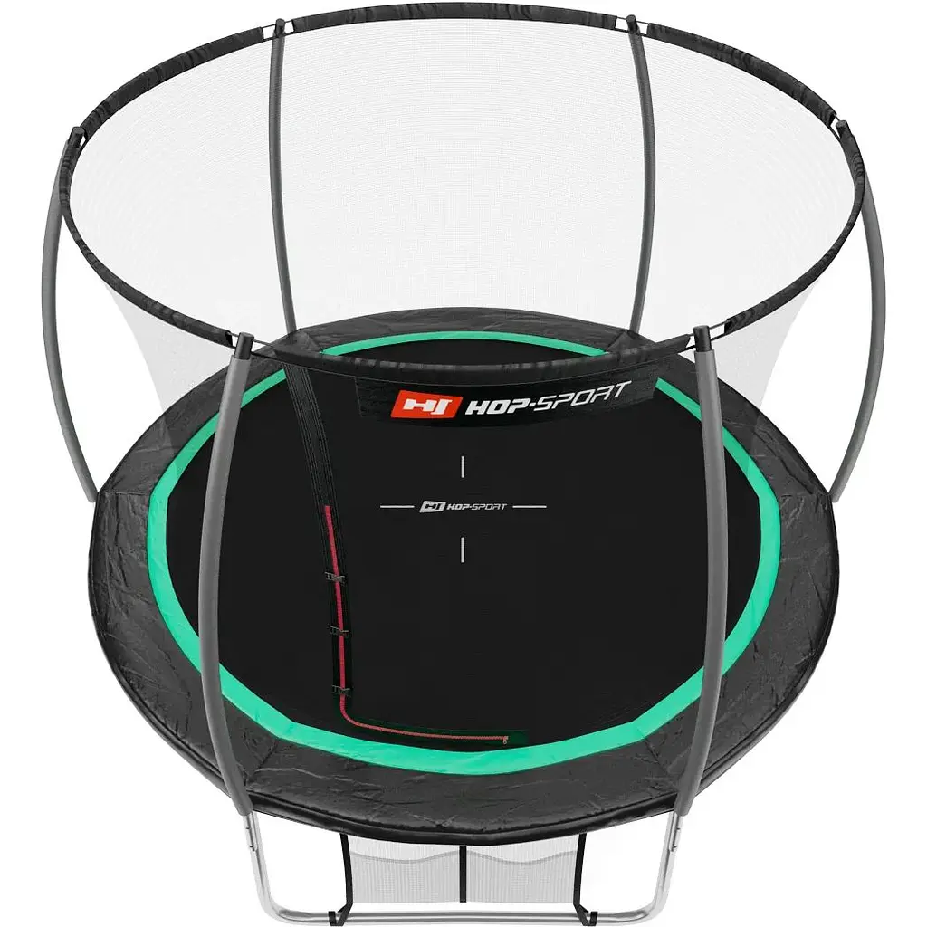 Батут Hop-Sport Premium 10ft (305см) чорно-зелений з внутрішньою сіткою - фото 2