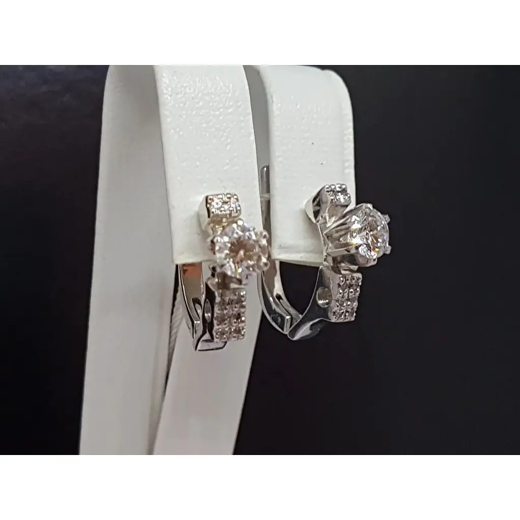 Золоті сережки Геліос з діамантами. Артикул 203184 - фото 2