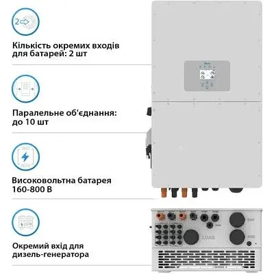Сонячний інвертор Deye (SUN-50K-SG01HP3-EU-BM4) WiFi, 50kW (SUN-50K-SG01HP3-EU-BM4) - фото 6