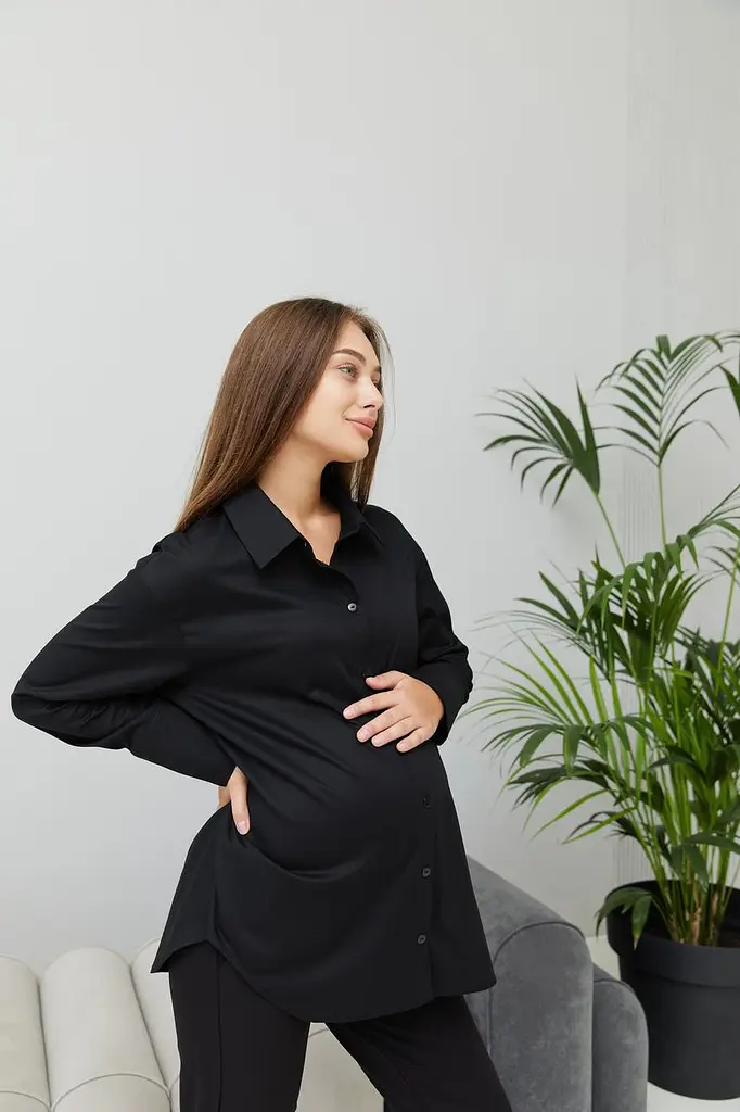 Рубашка для беременных и кормящих Geneva Lullababe размер L-XL (46-48) Черный - фото 2