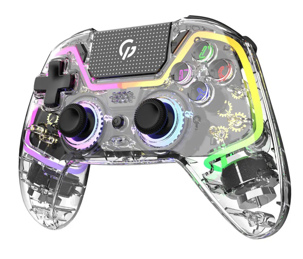 Геймпад Bluetooth джойстик GamePro GPS-13T Bluetooth 5.3/USB (PC/iOS/Android/PS3/PS4) DualShock RGB Transparent - фото 2