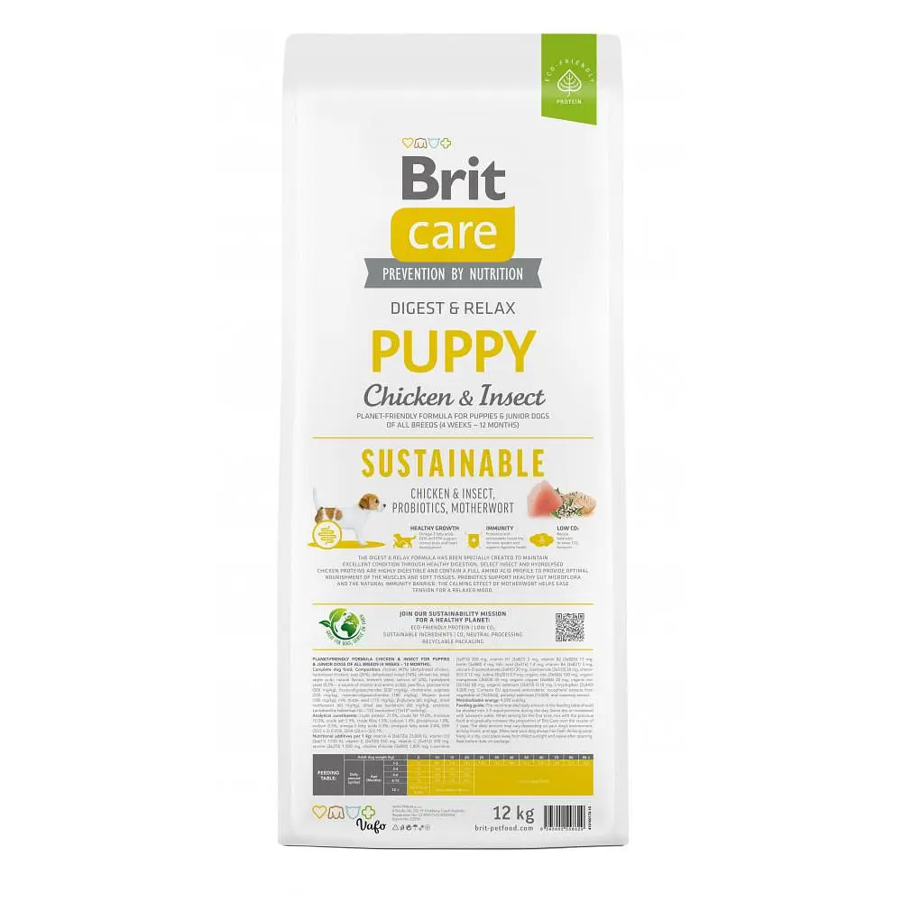 Сухий корм Brit Care Dog Sustainable Puppy для цуценят, з куркою та комахами, 12 кг - фото 4