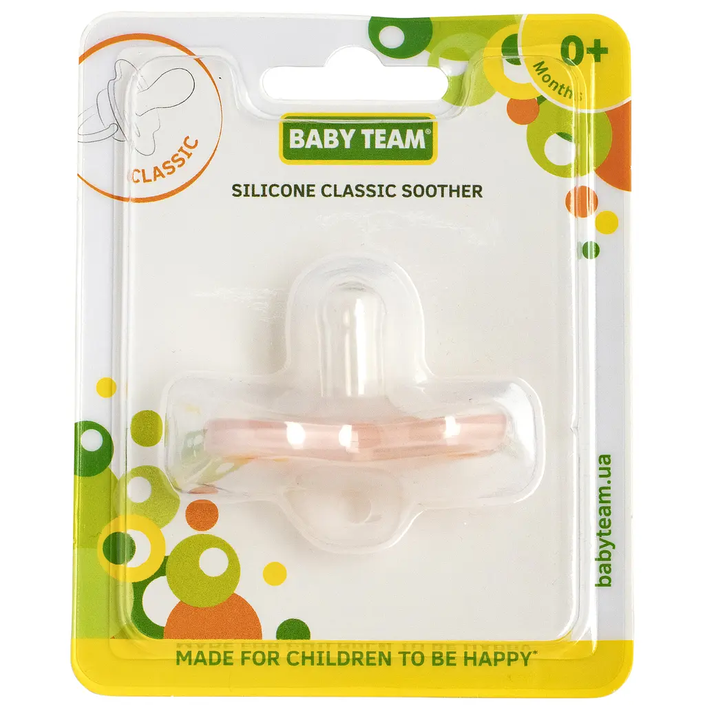 Силиконовая классическая пустышка Baby Team розовая (3055) - фото 4