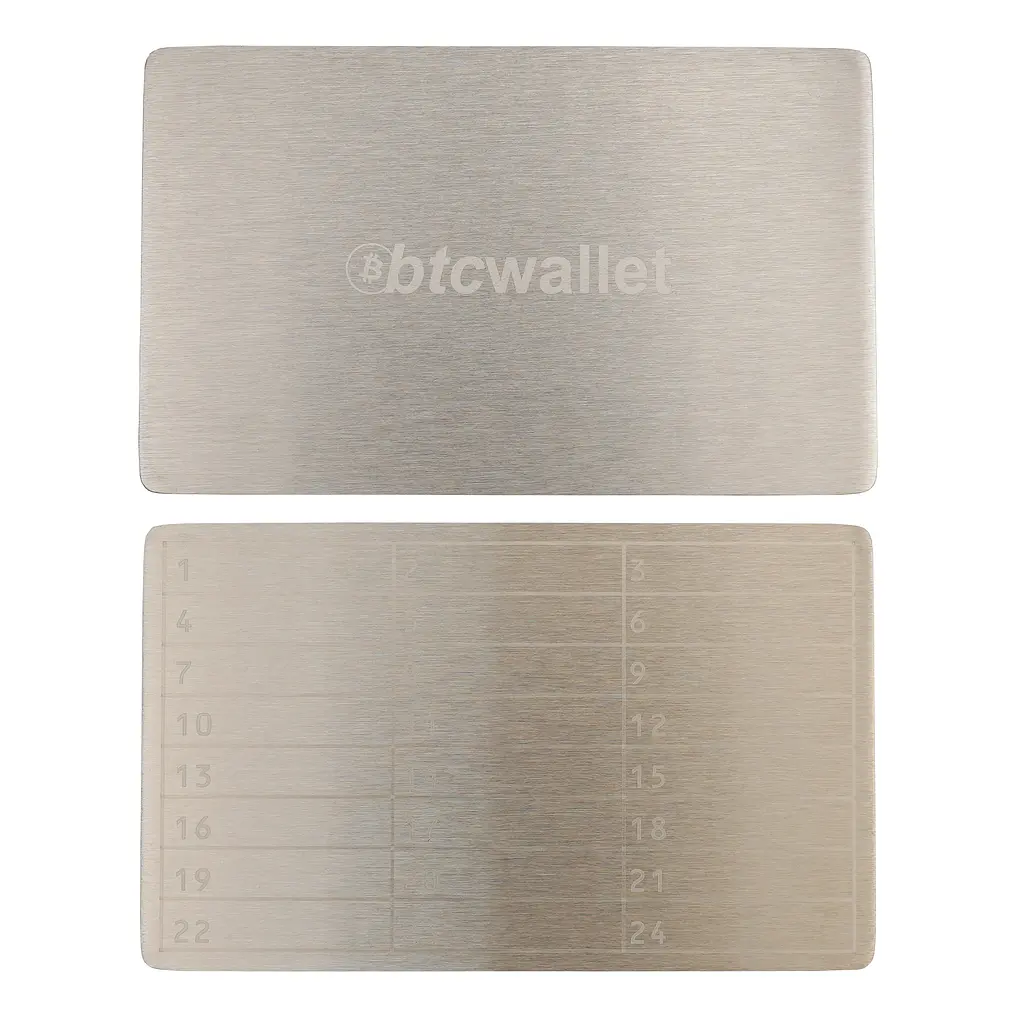 Металева пластина для зберігання сід-фрази Btcwallet Mini Plate 55×90 мм (1 шт) - фото 3