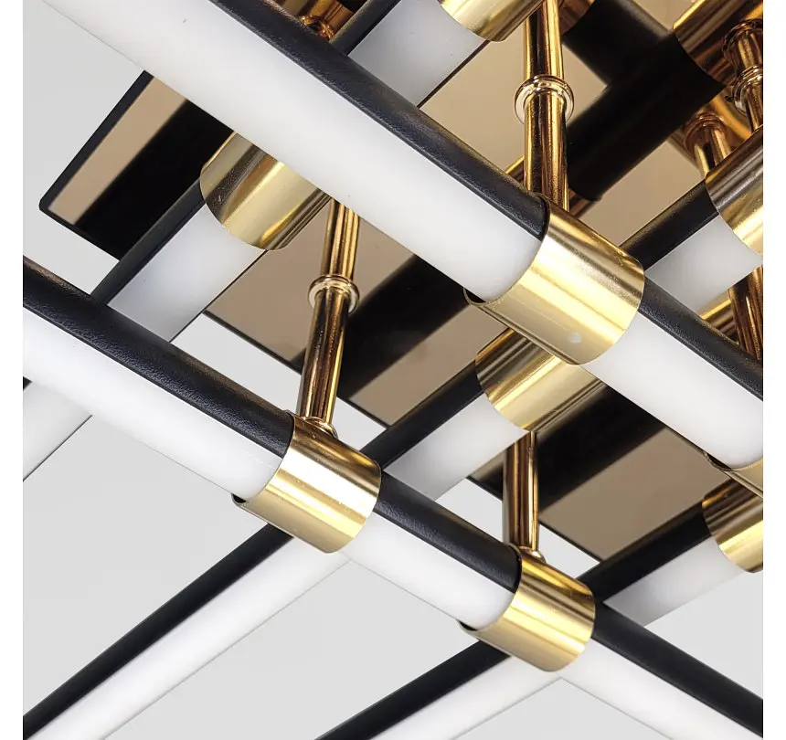Стельова LED-люстра Artlight W180/6BK+GD 88 Вт, 3 режими світла, чорно-золота, 68,5×68,5 см, від 16-25 м² - фото 5
