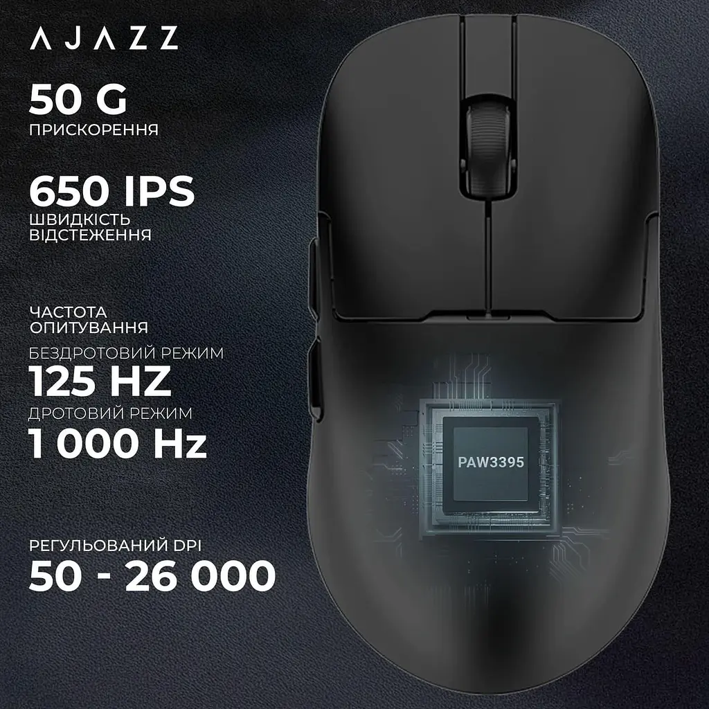 Миша Ajazz AJ159PRO Black 8K Charging Dock (AJ159-PRO-B) - фото 10