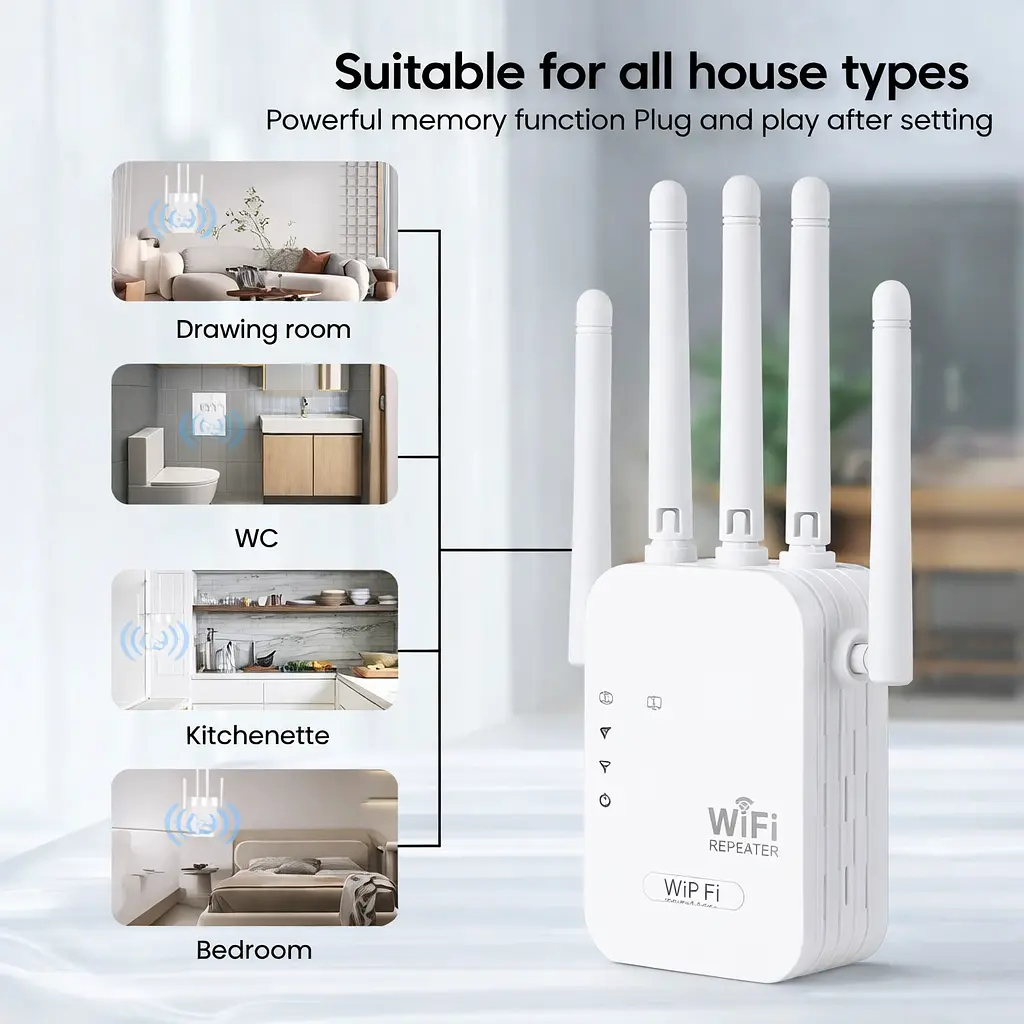 Потужний Wi-Fi ретранслятор 2.4G з 6 антенами / маршрутизатор / підсилювач вай фай сигналу - фото 6