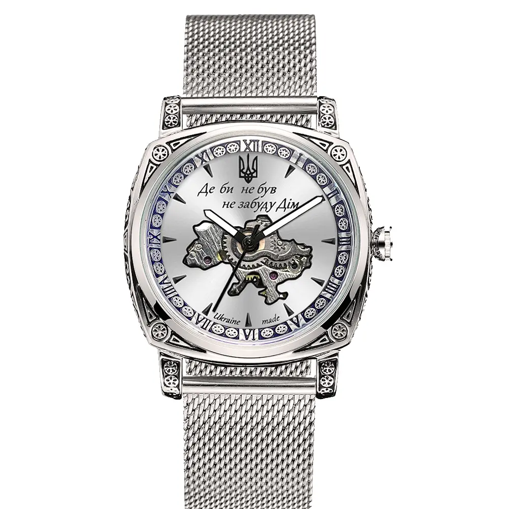 Чоловічий наручний годинник 021-3D Де б не був Silver-White Mesh Awarder acs0031953