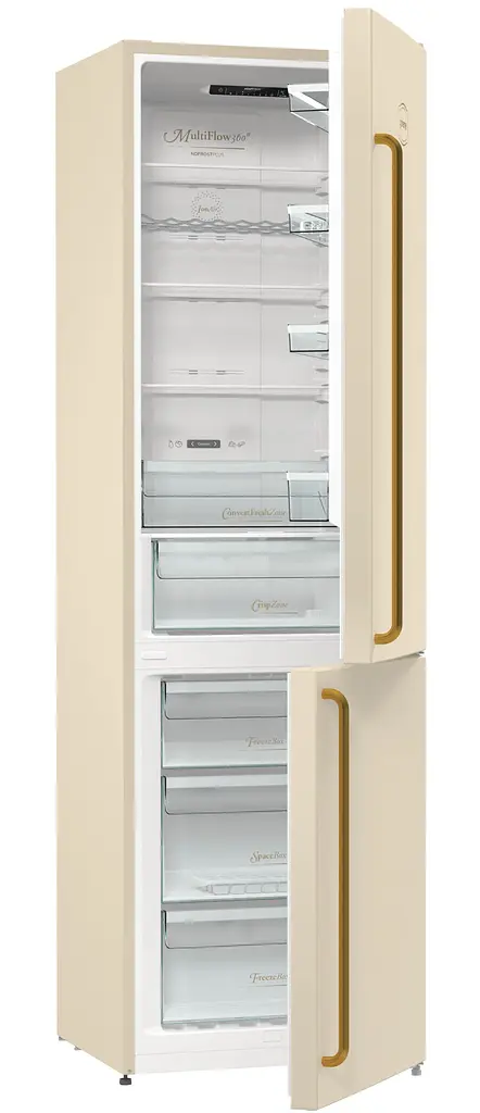 Холодильник Gorenje NRK6202CLI 200х60х60см 2 двери 235 (96) л А++ NF+ бежев (NRK6202CLI) - фото 3