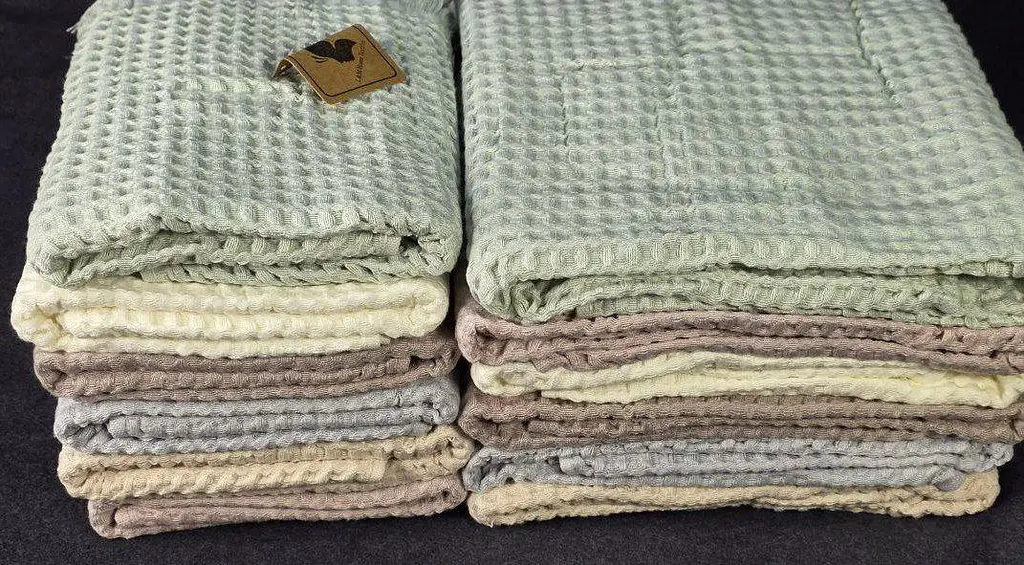Набір рушників для обличчя з льону 6 шт. 50х90 см L&M Home Textiles XT-517-144 вафельні рушники пастельні кольори в наборі - фото 7