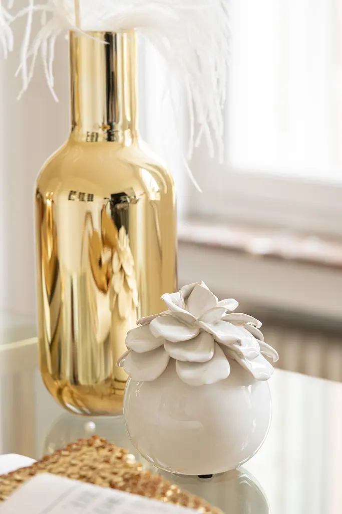 Ваза J-line стеклянная золотая 32 см (28908) - фото 2