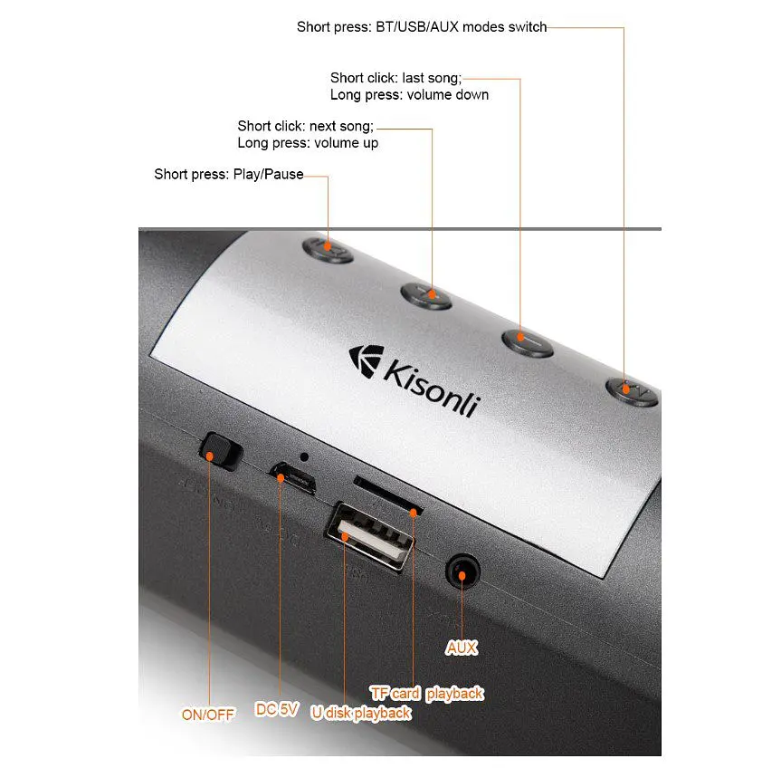 Компьютерная колонка Kisonli LED906 Bluetooth, 10W, 1200mAh, саундбар для ПК и ноутбука. - фото 4